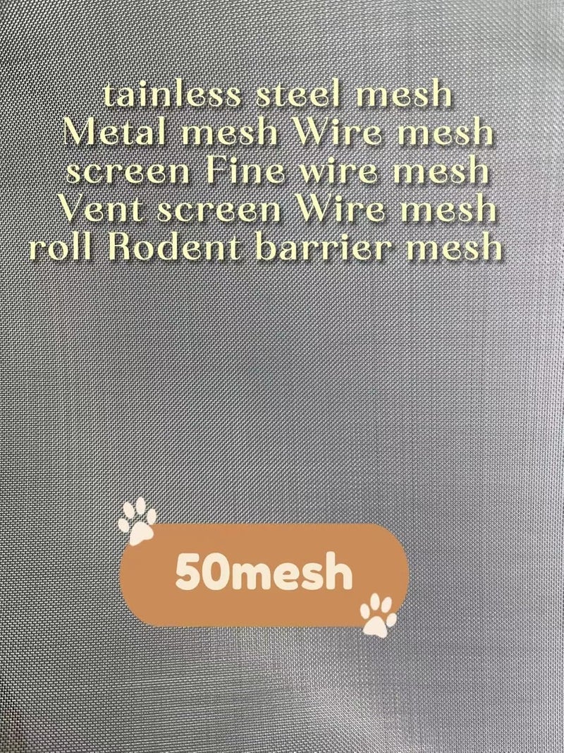 MSJSZP 50 Mesh Stainless Steel Screen, 0.17mm Wire Diameter, 11.8" x 39.4" (30cm x 100cm) Fine Mesh Screen, Corrosion Resistant, for Filtration, Insect Proof, Gardening, Kitchen & Industrial Use - Image 2